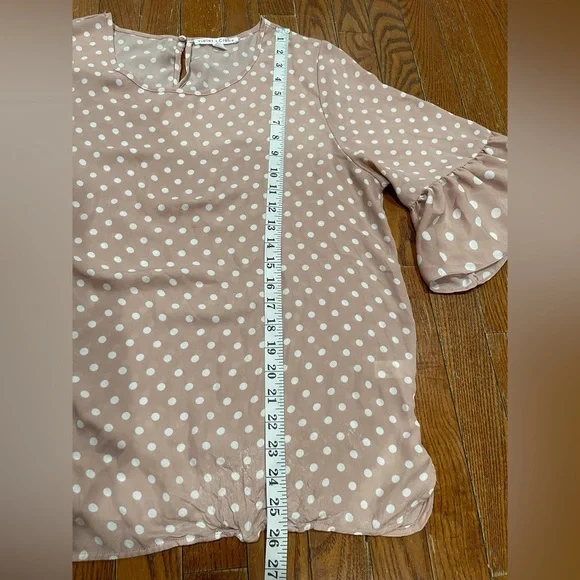 Violet & Claire Ruffle Sleeve Blouse - Pink and White - Picture 9 of 14